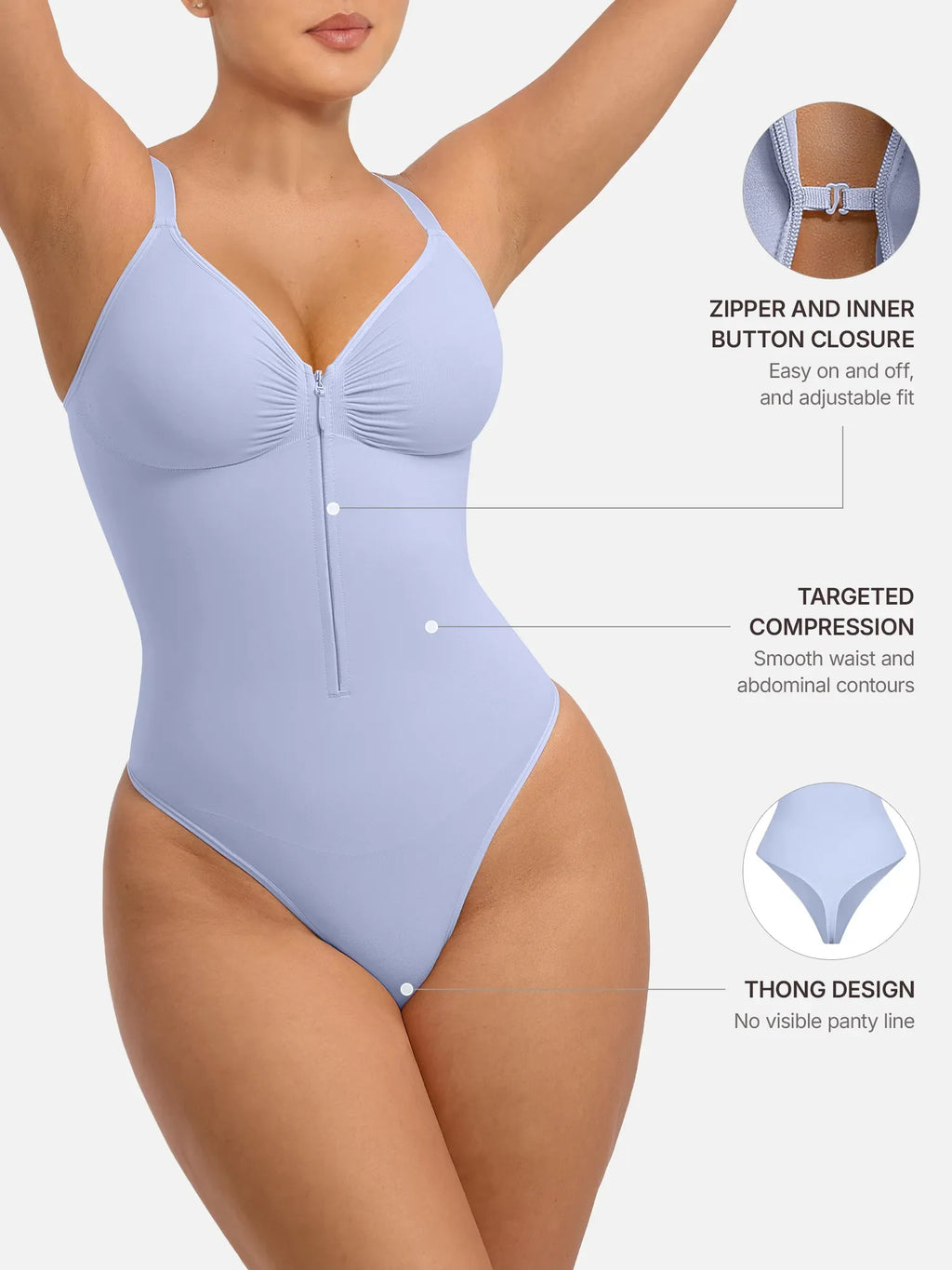 Tummy Control Seamless Zipper Shaping Bodysuit