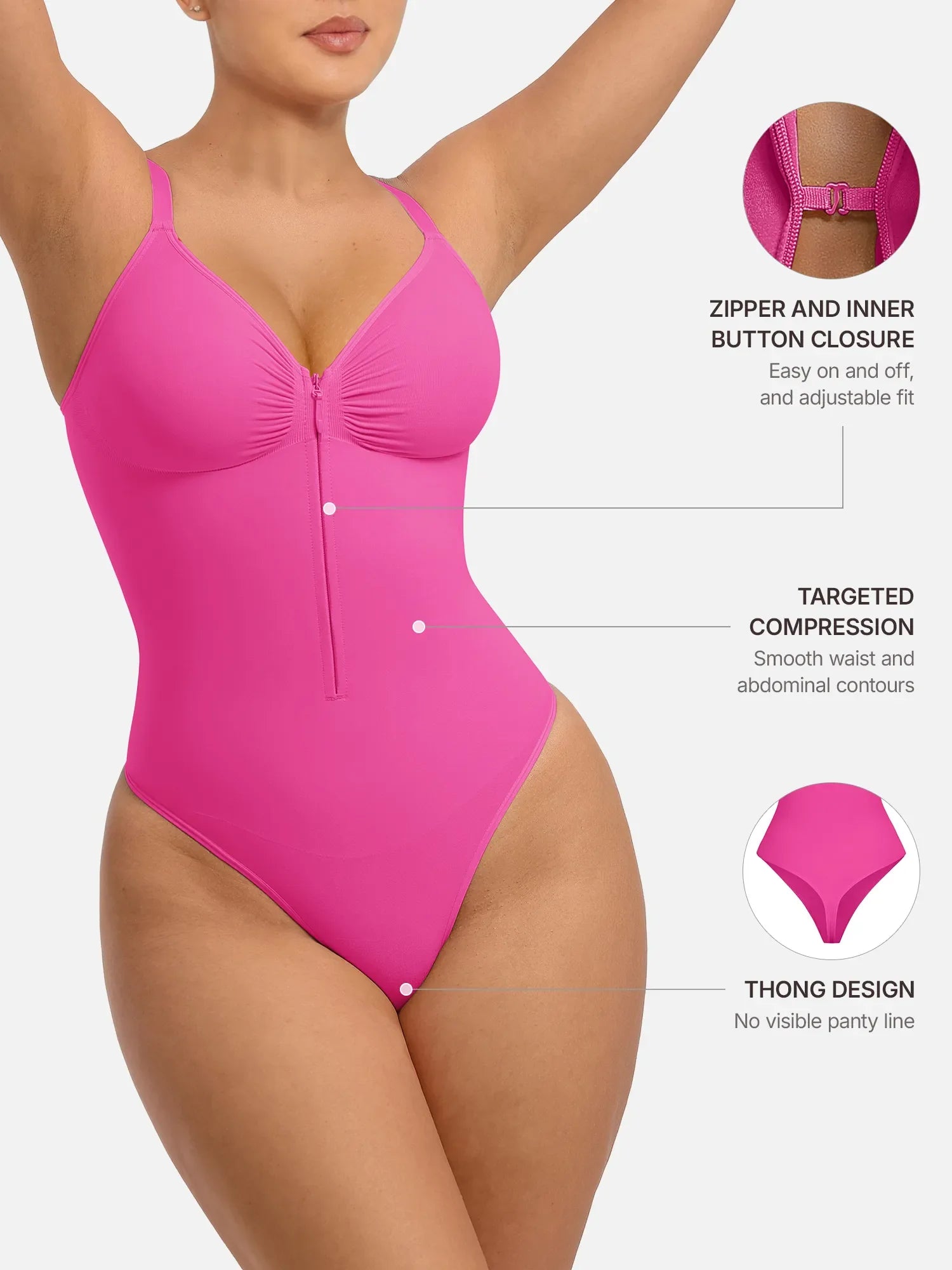 Tummy Control Seamless Zipper Shaping Bodysuit