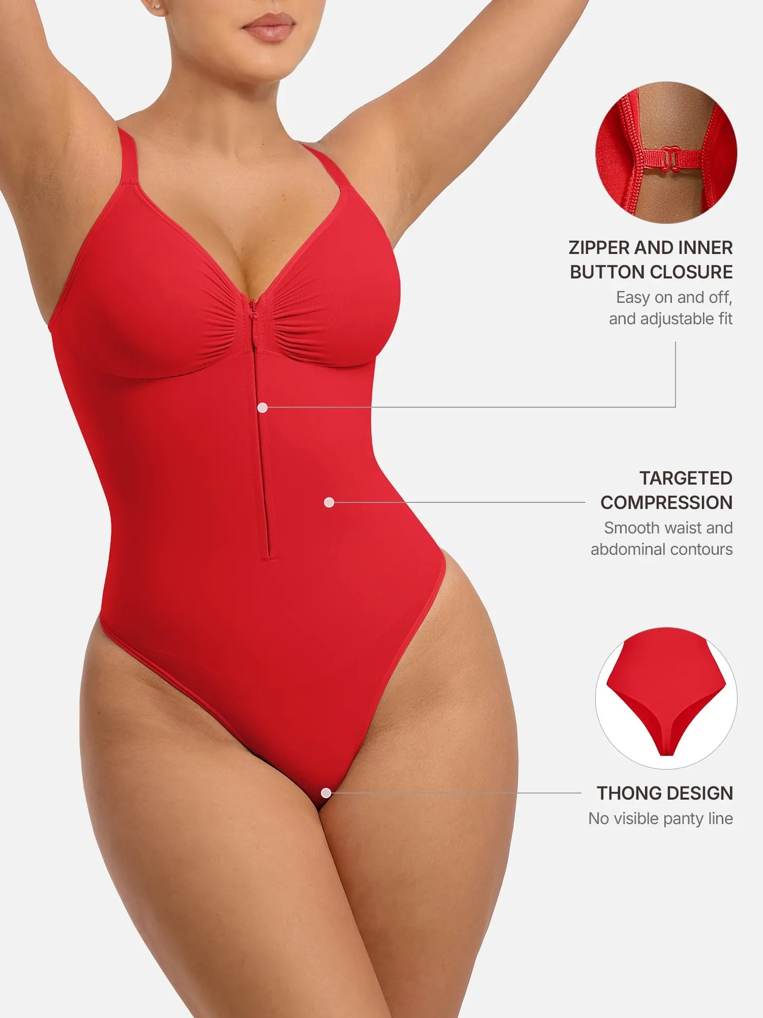 Tummy Control Seamless Zipper Shaping Bodysuit