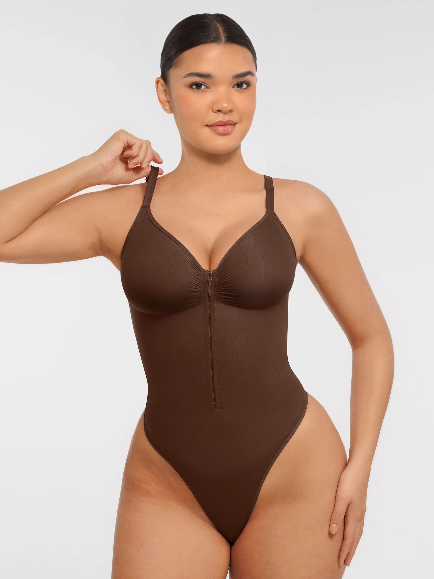Tummy Control Seamless Zipper Shaping Bodysuit